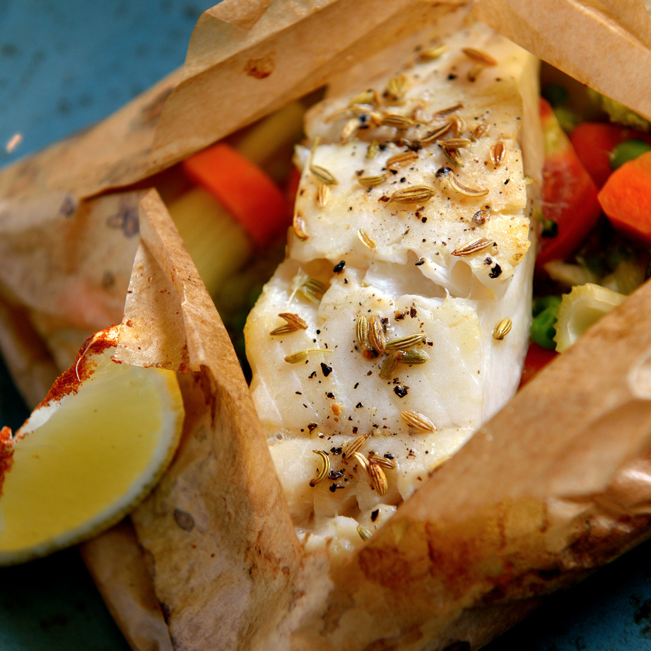 Papillote de poisson au curry